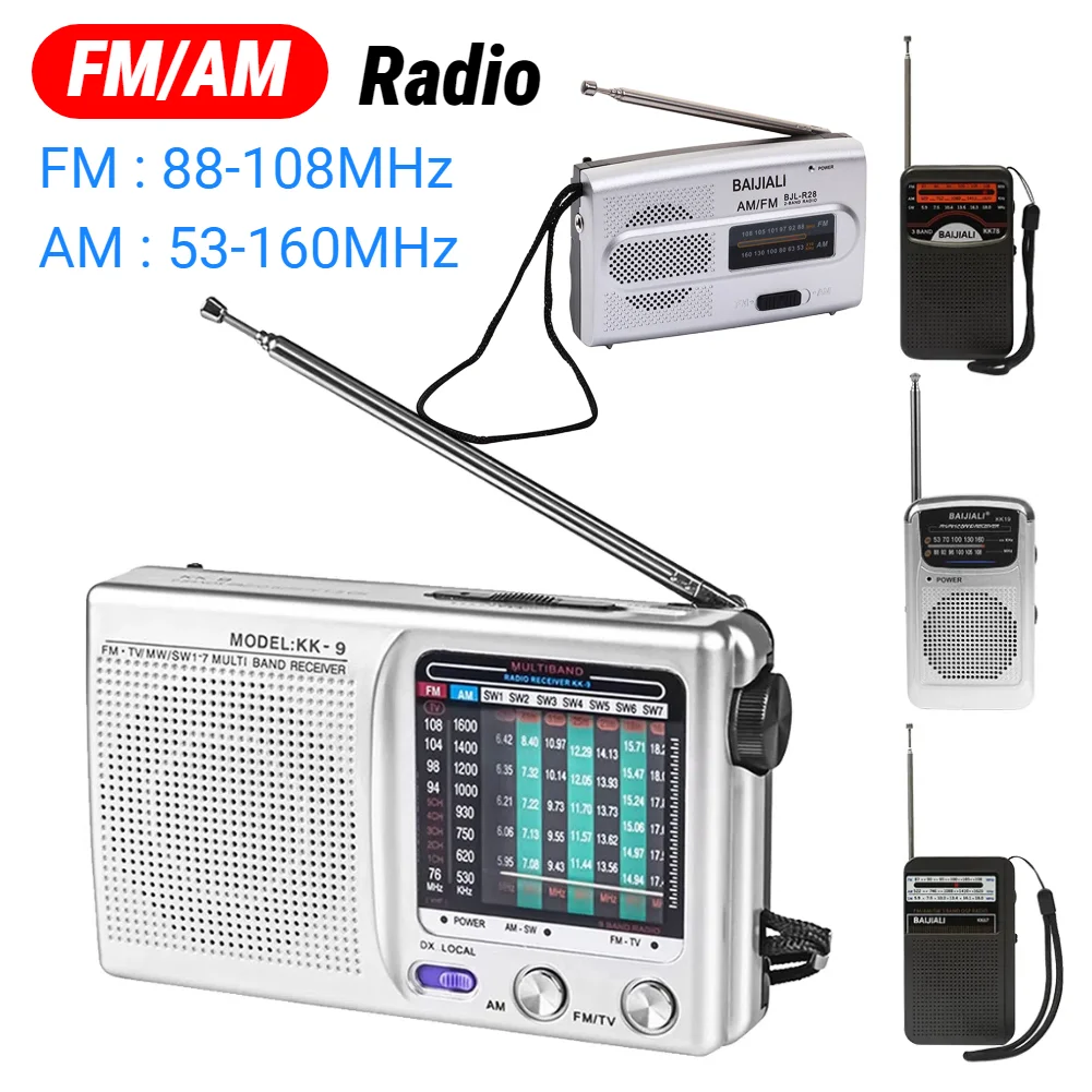 Radio para exteriores SW/AM/FM, Radio Digital estéreo, antena telescópica con batería, receptor de Radio de banda completa, uso de emergencia