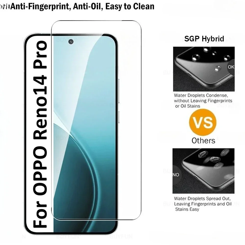 Protector de pantalla para Oppo Reno14 Pro, cubierta de cristal templado Reno 14 F OppoReno14 Reno14Pro Reno14F 14F 14Pro 5G, 4 Uds. - imagen 4