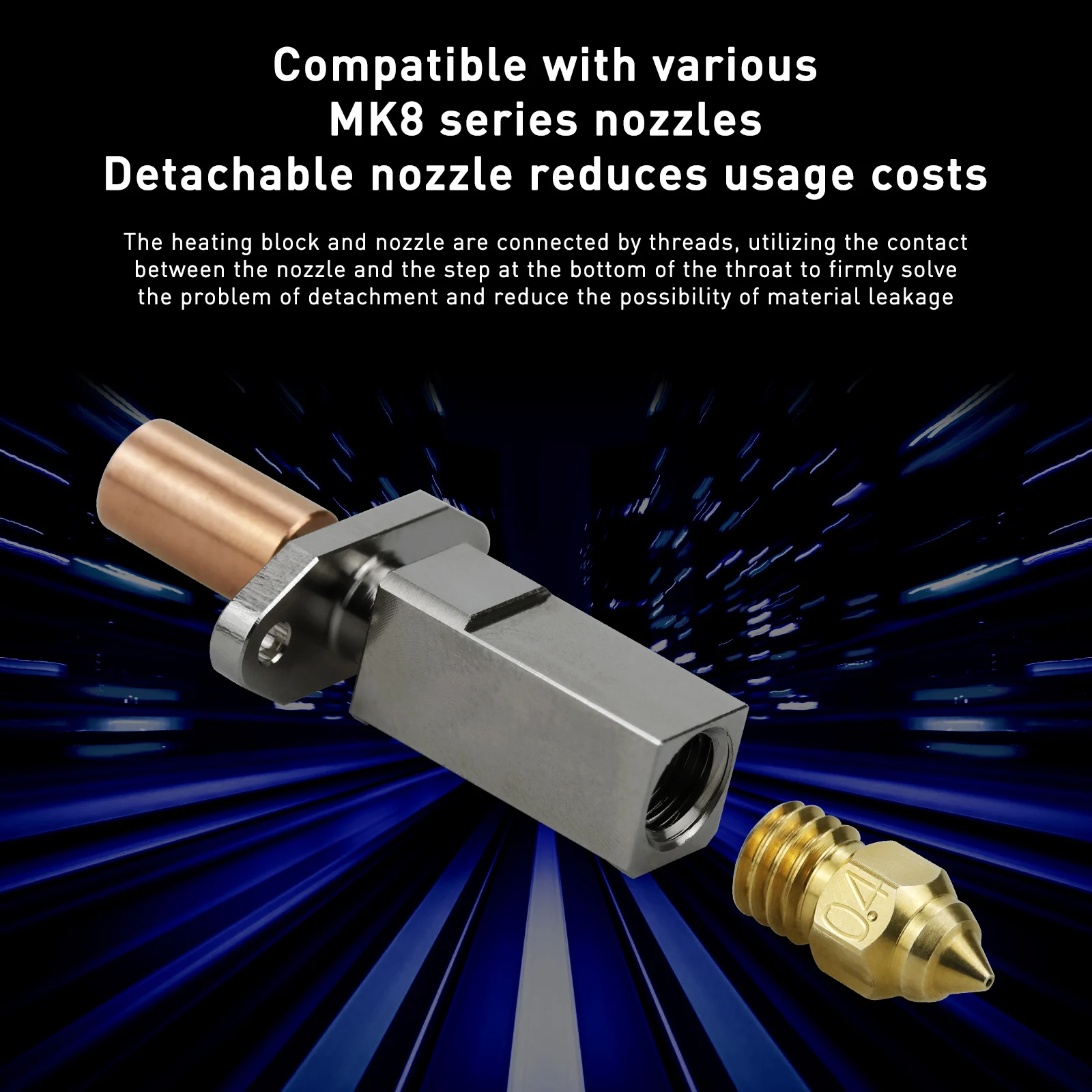 Para Creality K1 Max CR-M4 Hotend Kit calefacción de cerámica para Creality K1 actualización Hotend boquilla colocada de cobre - imagen 4