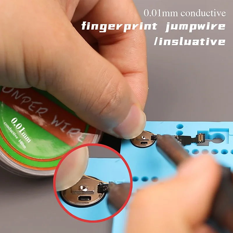 2UUL 0.01 0.02 0.009mm 100m Ultrafine Jumper Wire Insulative/Conductive Phone Fingerprint Dedicated Silver Flying Line - imagen 4