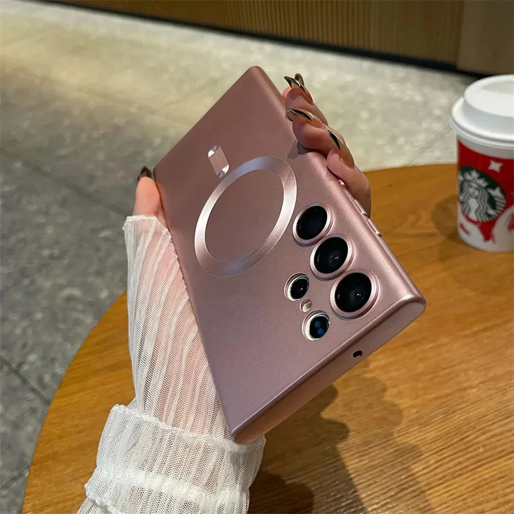 Funda de teléfono Magsafe de silicona suave de Color metálico para Samsung A16 A26 A36 A56 A25 A35 A55 A14 A24 A34 A54 A06 funda suave fina - imagen 5