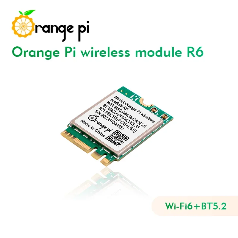 Módulo WiFi Orange Pi R6 2,4G/5G Wi-Fi6 de doble banda + BT5.2 con PCIE para placa OPi 5 Plus módulo inalámbrico de interfaz M.2 E-Key - imagen 5