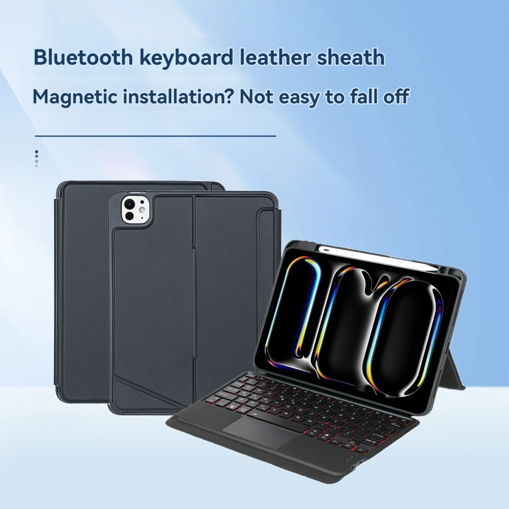 Adecuado para IPadpro13 Air4/5/6 Mini6/7 tableta Bluetooth inalámbrico RGB Miaokong teclado magnético cubierta protectora dividida regalo - imagen 4