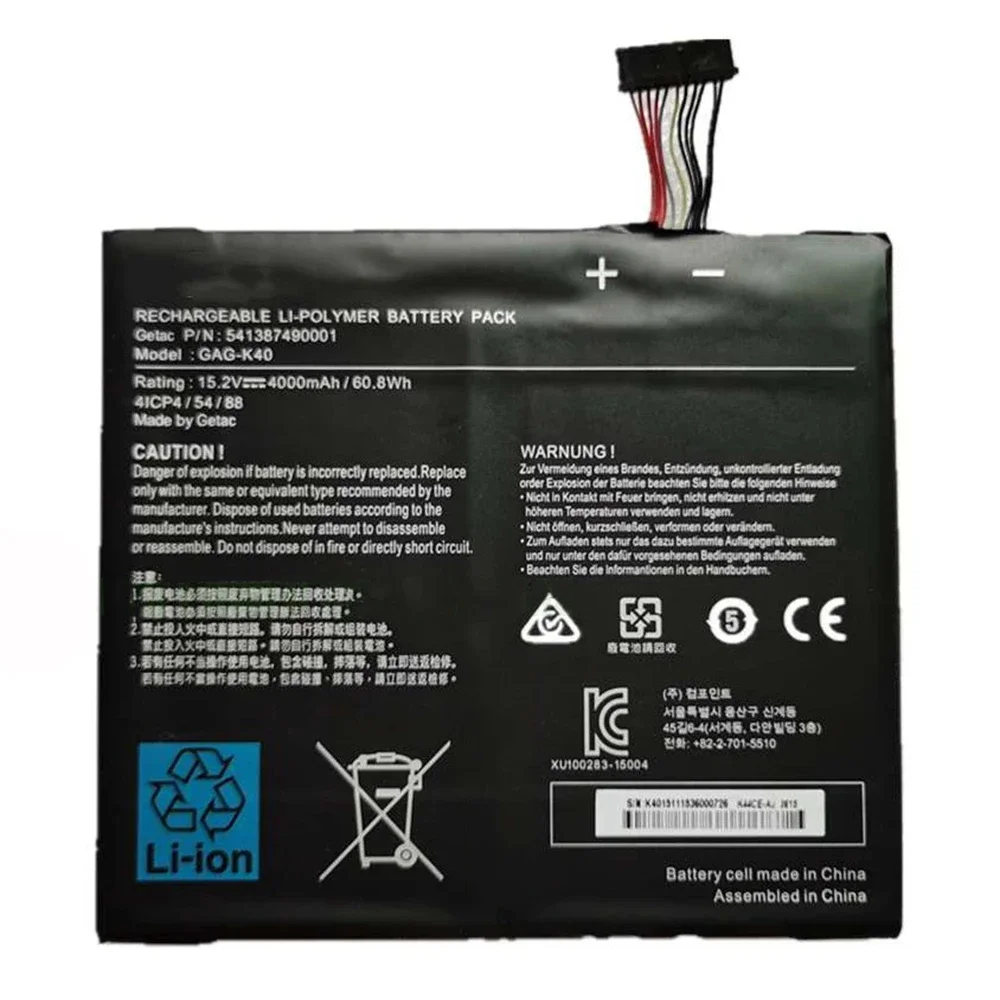 Nueva batería Original y genuina para ordenador portátil GAG-K40 15,2 V 60.8Wh para Gigabyte G-Style 27S00-GK400-G20S 541387490001   4ICP4/54/88 etc. - imagen 3