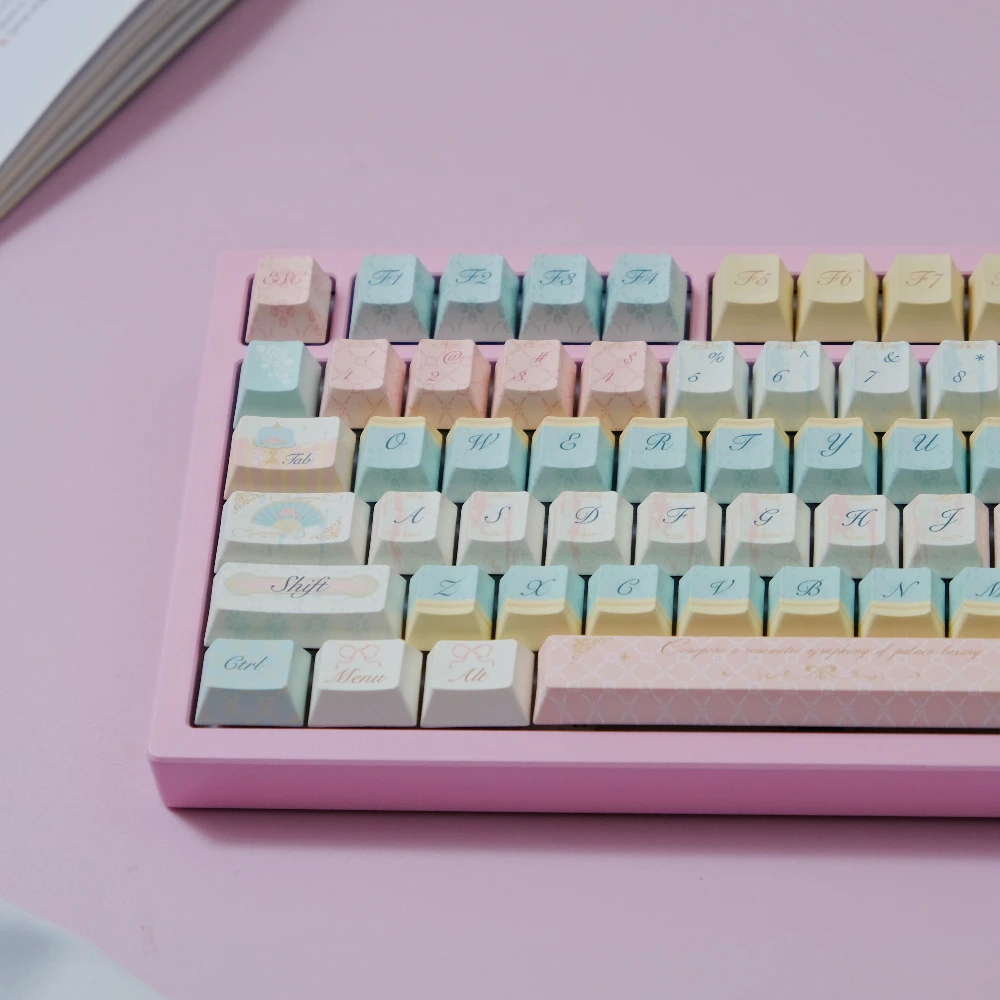 Teclas estilo rococó PBT, teclas de perfil Cherry/MOA, teclas de sublimación de tinte para teclado MX Switch Wooting GH60 61 67 87 96 980 - imagen 5