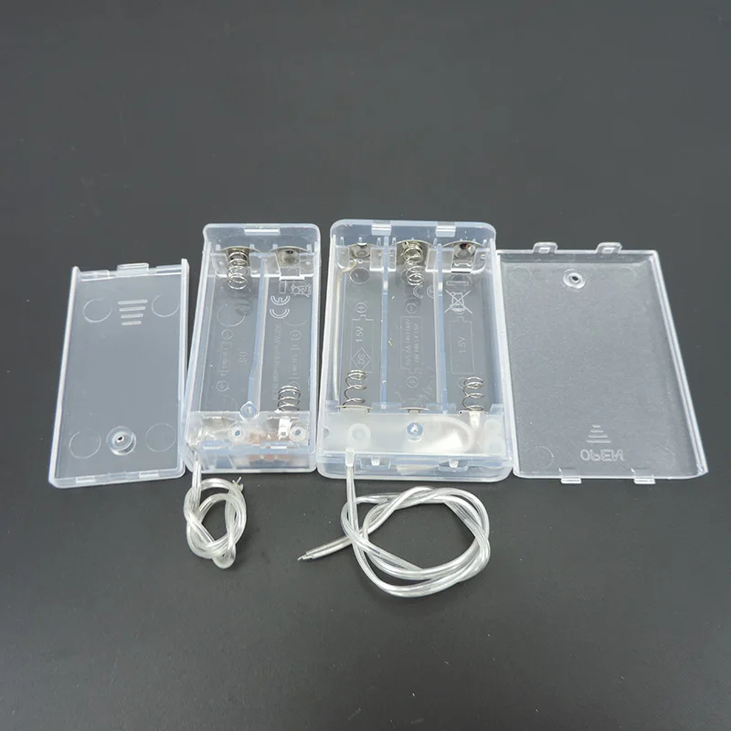 1 Uds. Caja porta baterías 3 AA con interruptor 2AA 3AA 3xAA blanco transparente 3V 4,5 V caja porta baterías con caja de plomo a07 - imagen 3