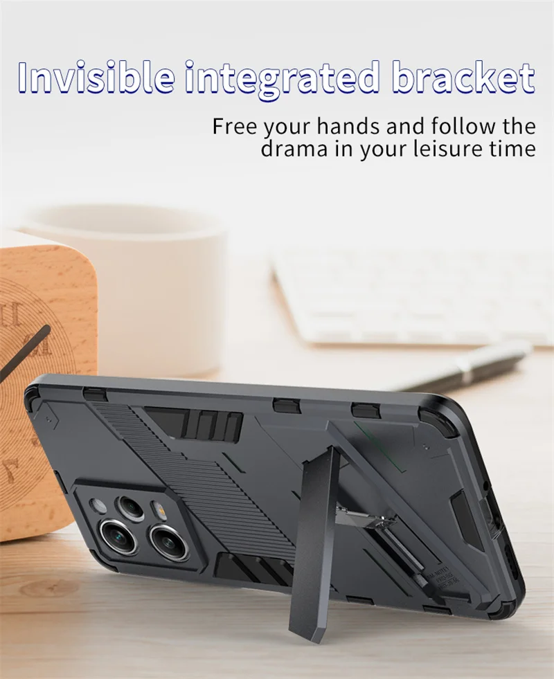 Funda de teléfono con soporte magnético para Redmi Note 12 Pro 5G, carcasa trasera dura de PC para Redmi Note 12 Pro + Plus Note12 12S - imagen 3