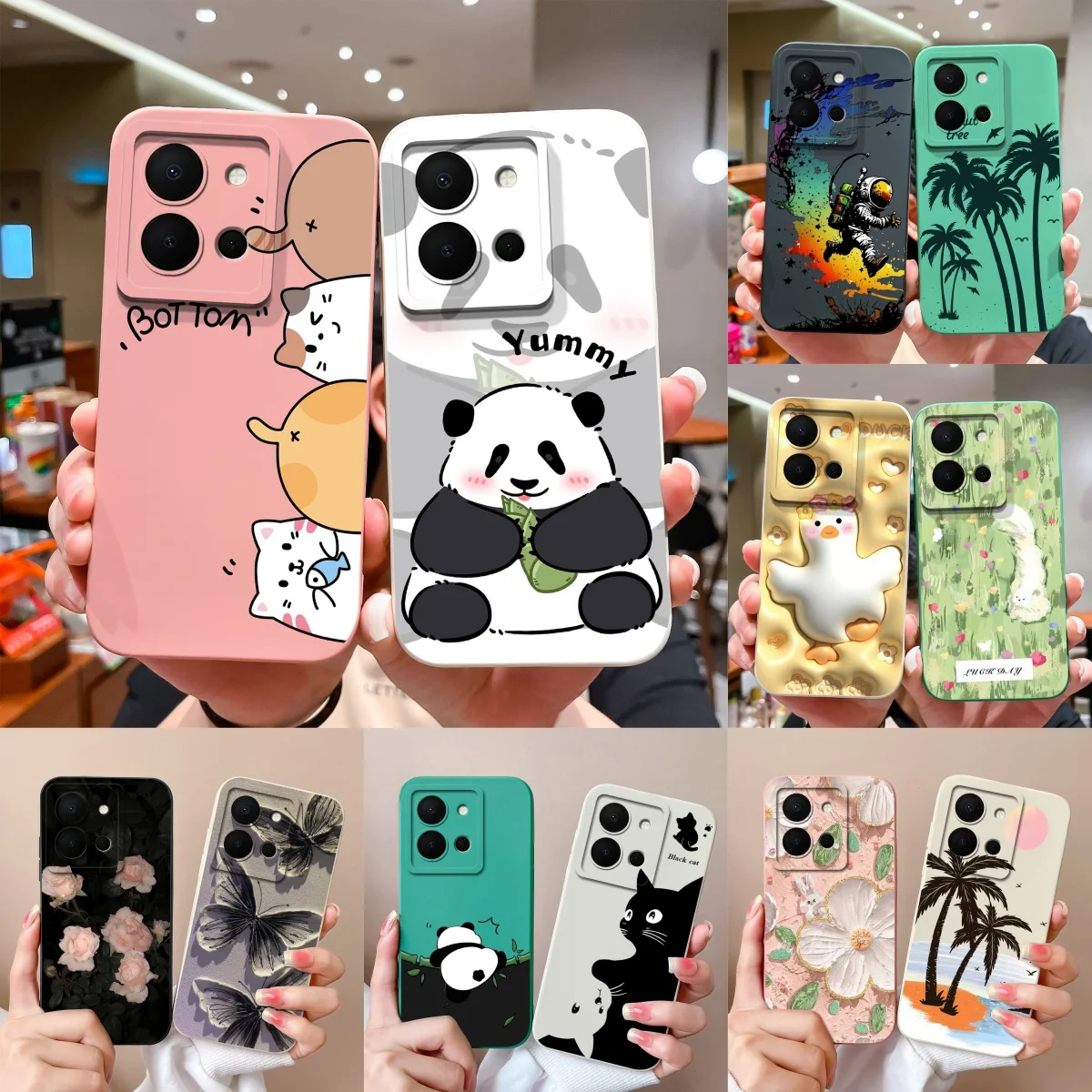 For Vivo Y36 4G 5G Phone Case Cute Design Camera Protection Back Cover For Vivo Y 36 Soft Liquid Silicone Shockproof Funda Shell