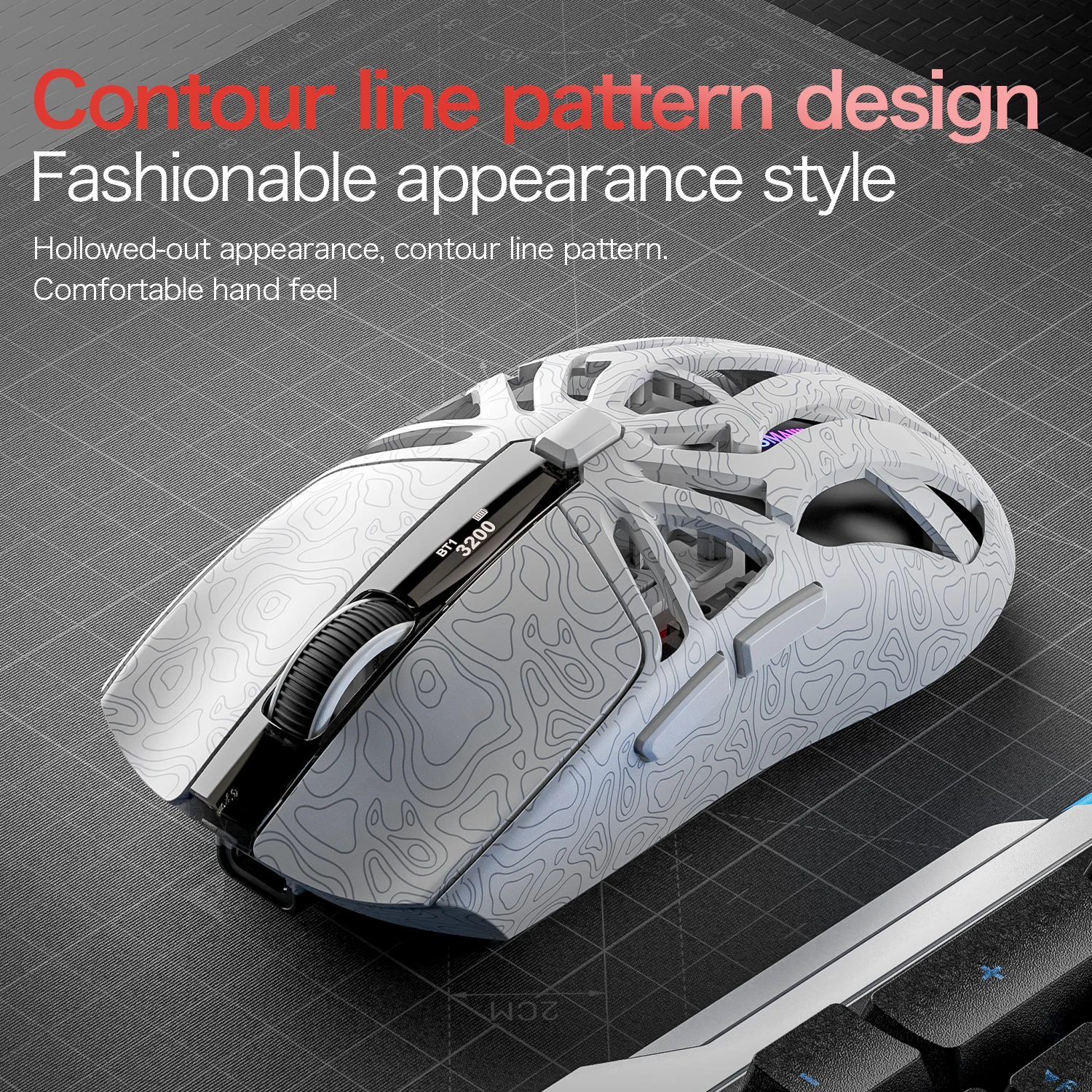 Ratón inalámbrico Bluetooth SMAILWOLF M8, programación macro para juegos de deportes electrónicos, conexión de tres modos, ratón de diseño ligero PAW3311 - imagen 5