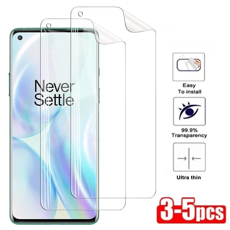 Película protectora de hidrogel para móvil, Protector de pantalla para Oneplus 7, 7T, 8 Lite, 9, 10 Pro, 8T, 9R, 9E, 9RT, Nord 2, N10, N20, N100, N200, 3-5 piezas - imagen 2