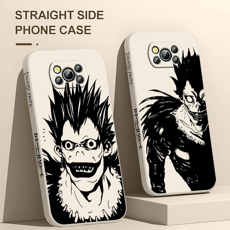 Funda de teléfono de Anime Death Note Ryuk para Xiaomi Poco, X4, X3, F4, NFC, M6, M4, M3, GT S Pro, 4G, 5G, cuerda líquida izquierda - imagen 3