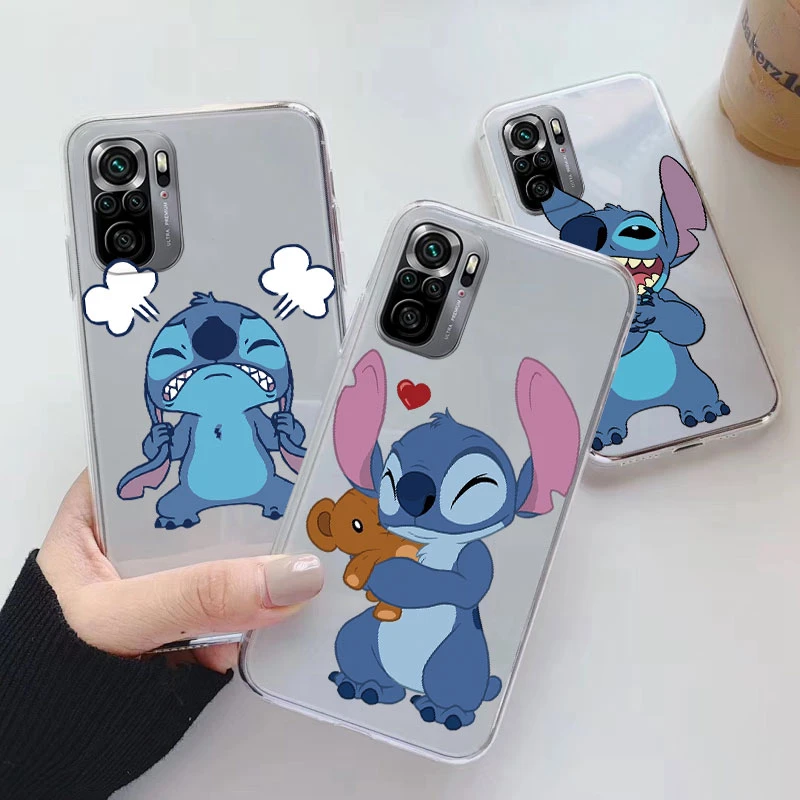 Para POCO M5S funda trasera de lujo transparente funda de teléfono Lilo & Stitch Lover Fundas de dibujos animados para POCOM5S M5 S bolsas de carcasa a prueba de golpes