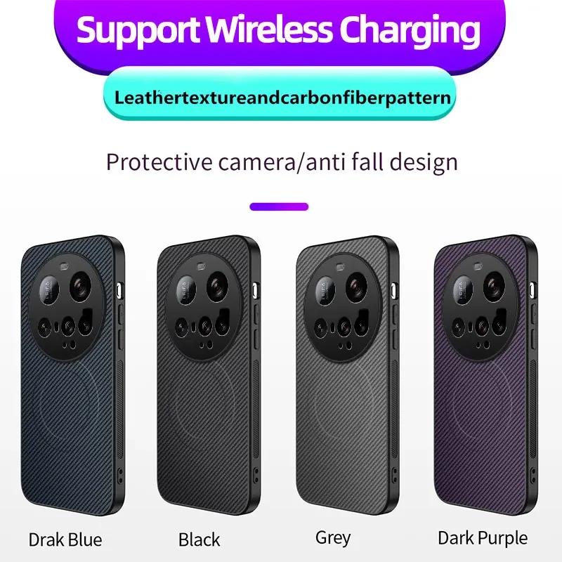 Para Magsafe funda magnética para Xiaomi Mi 15 Ultra 15pro fibra de carbono PU cuero carga inalámbrica parachoques a prueba de golpes para Mi 15ultra - imagen 5