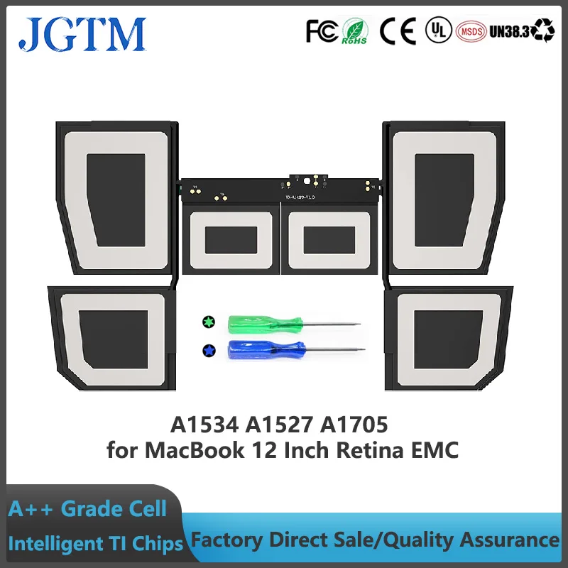 JGTM A1534 A1527 A1705 (principios de 2015 principios de 2016 MEDIADOS DE 2017) batería de ordenador portátil para MacBook de 12 pulgadas Retina EMC 2746 2991 3099 MNYG2
