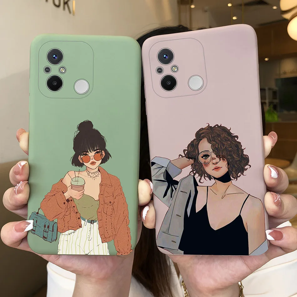 Funda de silicona A prueba de golpes para Xiaomi, cubierta trasera de dibujos animados para Redmi 12C 11A, Poco C55, niña de las flores, Redmi12C 12 C 11 A PocoC55 - imagen 2