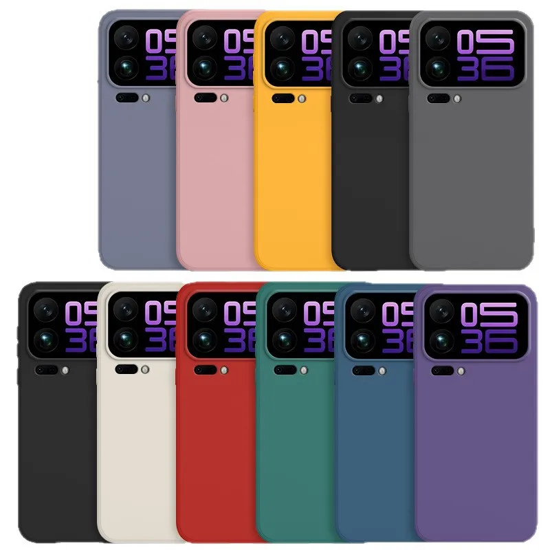 Funda protectora para teléfono con lente de cámara para Xiaomi 17 Pro Max, funda trasera de TPU de silicona líquida de Color caramelo para Xiaomi Mi 17 Pro Max