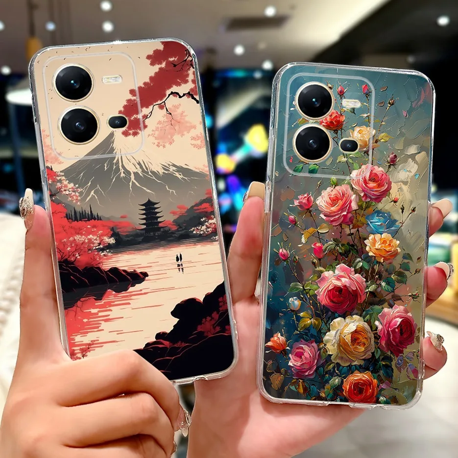 Para Vivo V25 5G funda Vivo V25e V2201 lindo gato Rey León funda pintada funda de teléfono de silicona suave para Vivo V25e V 25 VivoV25 Fundas - imagen 2
