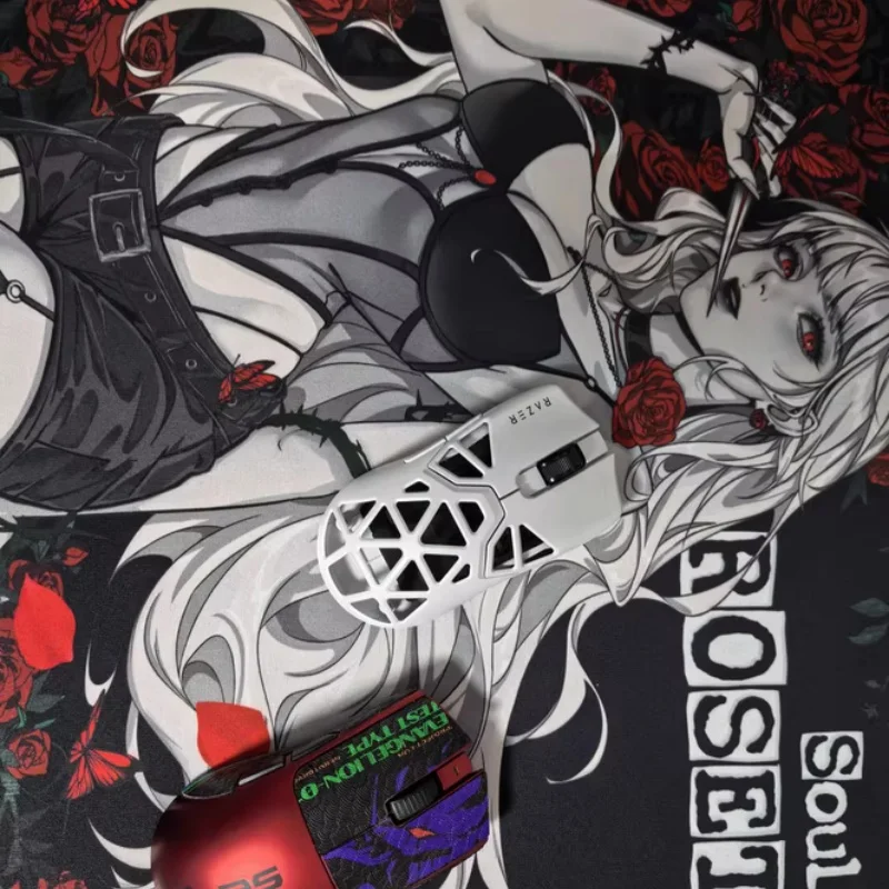 SoulRose Rosette Alfombrilla de ratón para juegos Tema de personaje de anime 490 * 420 Adhesivo inferior de poliuretano Control equilibrado de superficie fina - imagen 3