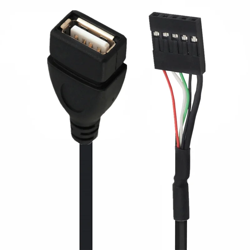 USB2.0 A hembra a 1x 5 pines hembra 2,54 USB Header PCB Cable de placa base 15CM 50CM - imagen 3
