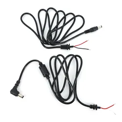Cable de Alimentación DC 5,5x2,1/2,5 mm Macho 5A en Ángulo Recto