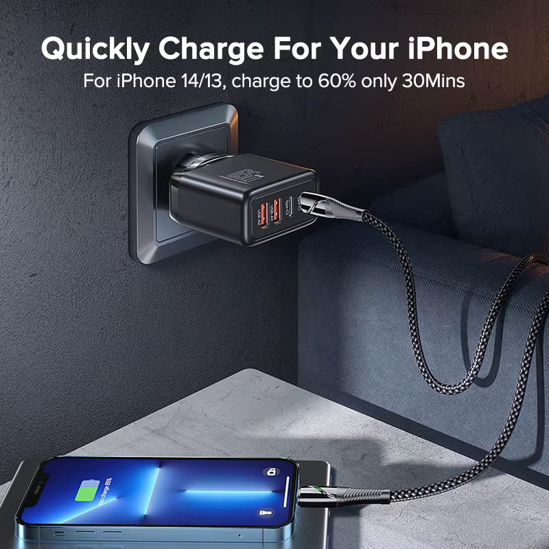 QOOVI GaN 65W USB-C PD Carga Rápida para MacBook y iPhone 14 - imagen 4