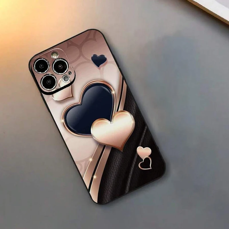 Funda de teléfono de TPU con diseño en forma de corazón púrpura de San Valentín para iPhone 16 Pro Max 15 14 Plus 13 12 Mini 11 XS X XR 7 8 Plus 16E - imagen 3