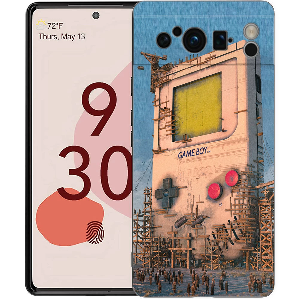 Funda de teléfono para Google Pixel 8 7 6 Pro 8A 7A 6A TPU carcasa de silicona suave a prueba de golpes cubierta negra Gameboy Boy Game - imagen 4