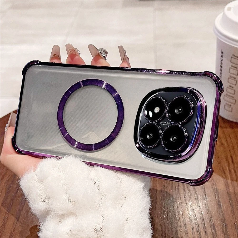 Funda de teléfono magnética chapada de lujo a prueba de golpes para Xiaomi Poco X7 X6 X5 X3 Pro F7 M6 F6 F4 POCO C65 C75 funda de silicona suave transparente