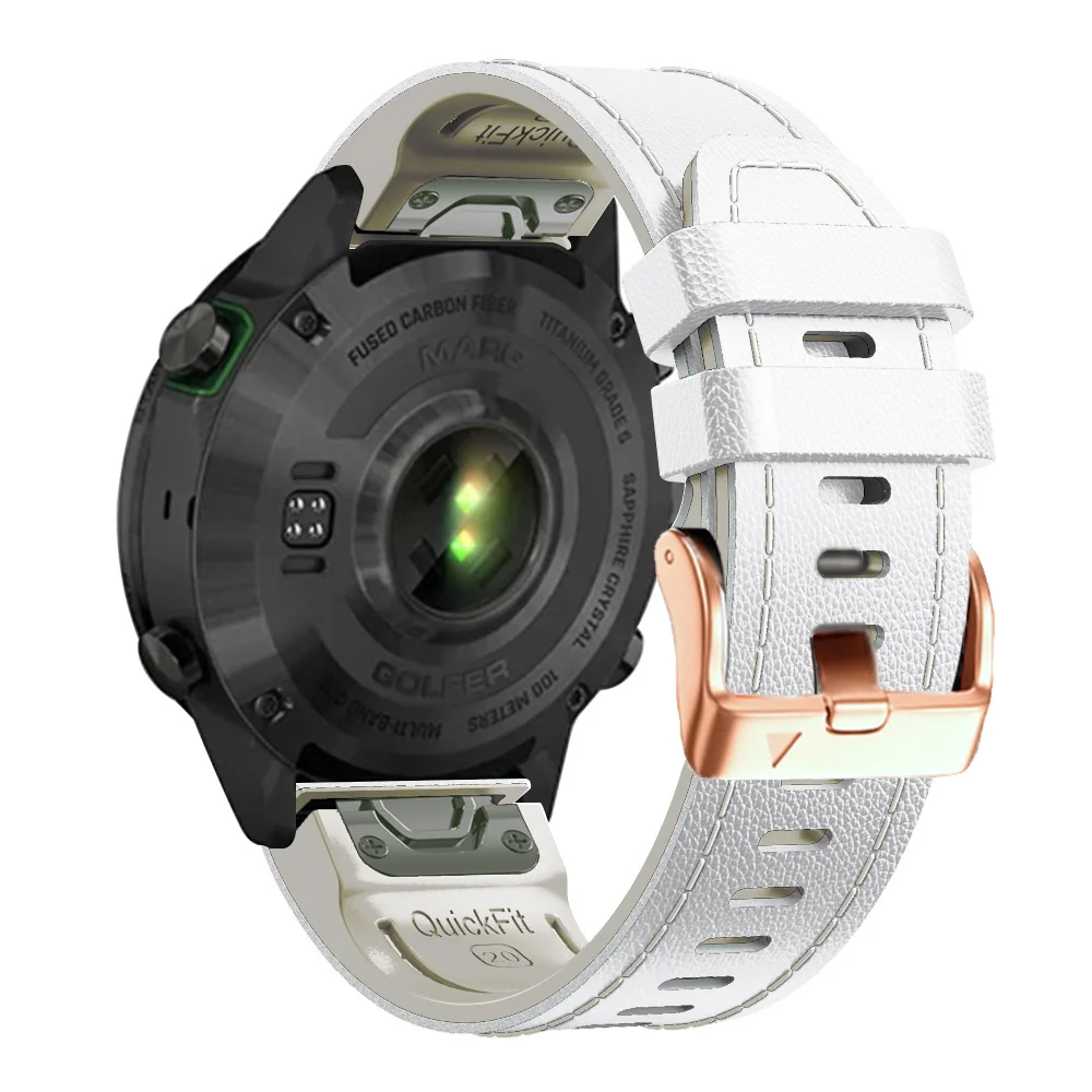 Correa de silicona de cuero de 20mm para Garmin Fenix 7S 6S Pro 5S Plus, correa de reloj para mujer y hombre para Fenix 7s 6s 5s, pulsera de reloj - imagen 5