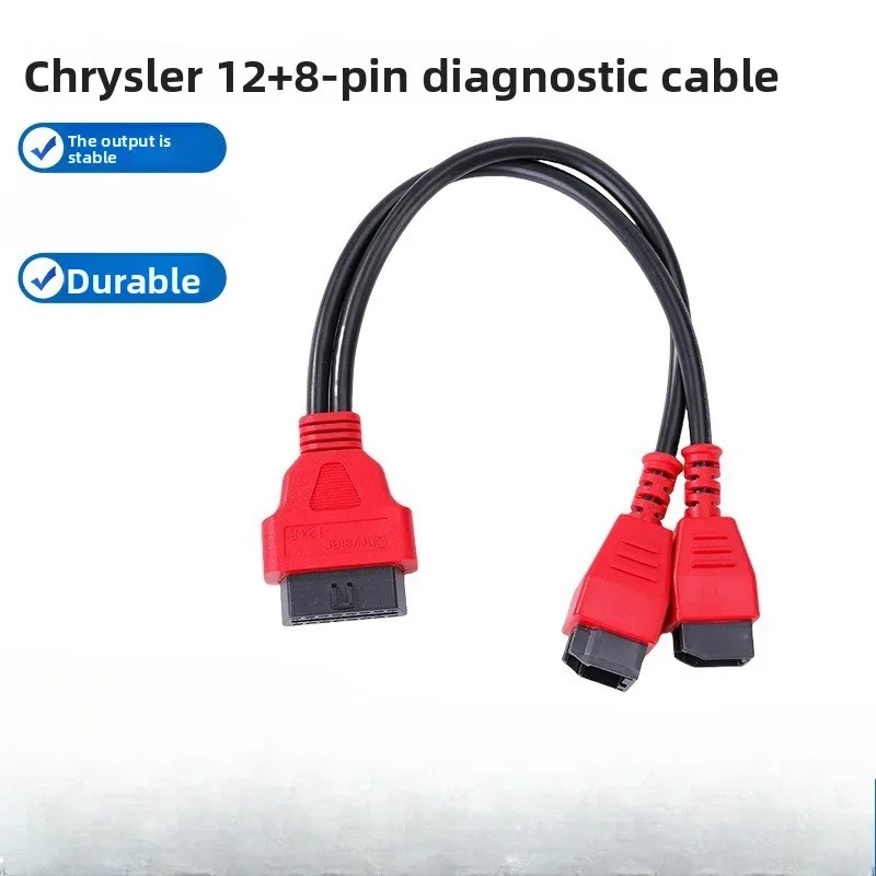 Cable adaptador de diagnóstico Autel de 12 + 8 pines OBD2 hembra para Chrysler