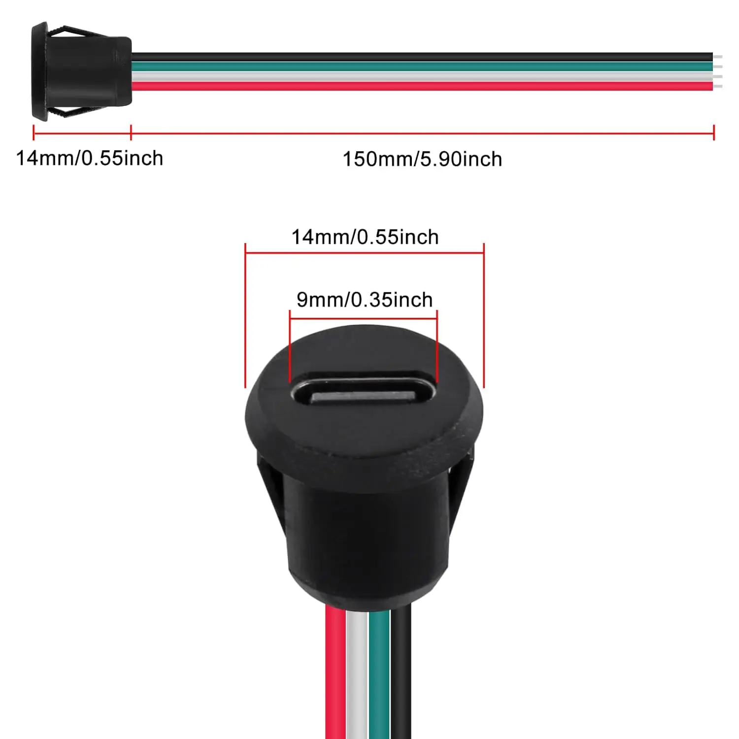 8 Uds tipo C chasis hembra 4P engarzado directo USB chasis hembra conector Jack puerto de carga hembra impermeable con hebilla de tarjeta - imagen 3