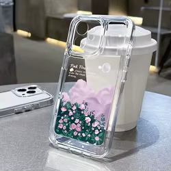 Funda Samsung Galaxy Silicona Transparente Flores Antigolpes