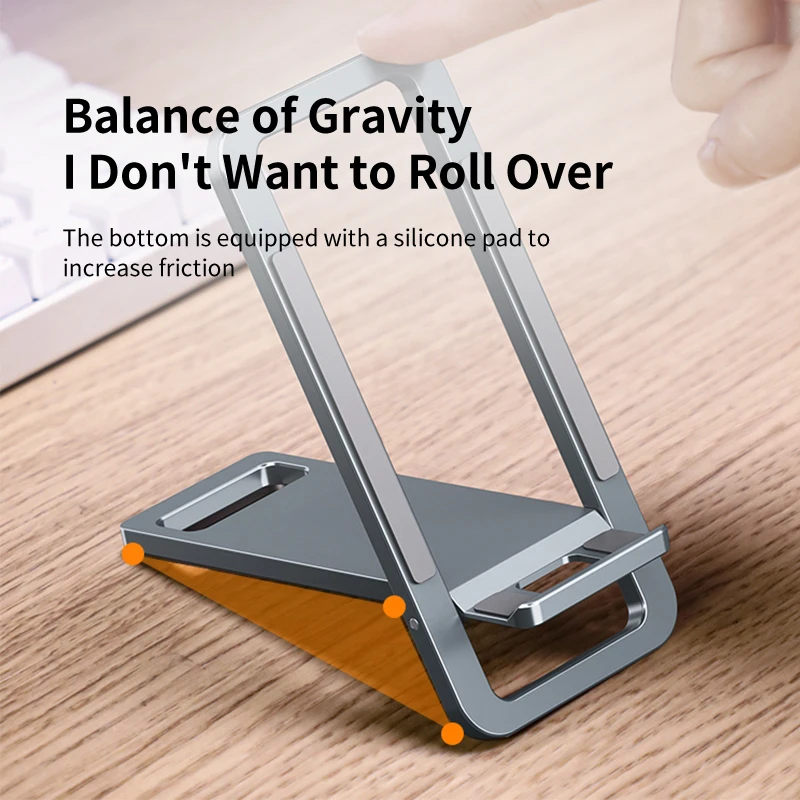 CABLETIME-soporte portátil para teléfono móvil, aleación de aluminio, plegable, regulación continua, ligero, fácil de llevar, D3 - imagen 3