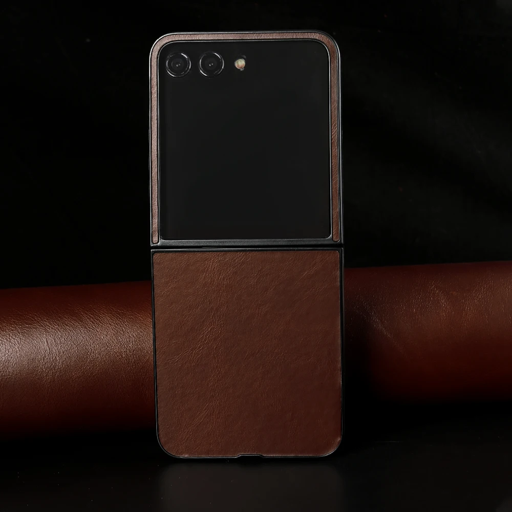 Para Motorola Razr 50 Ultra funda Razr50 funda Premium fundas de cuero genuino Vintag patrón de cera de aceite carcasa de teléfono protección Coque