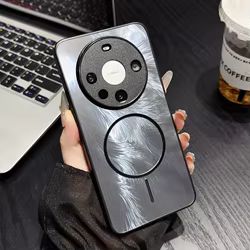 Funda magnética de lujo con plumas de Aurora para Huawei Pura 80 70 P80 P70 Pro Ultra Mate 70 60 para cubierta de armadura láser estética Magsafe