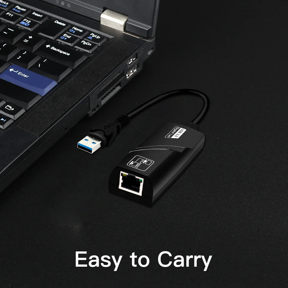 Tarjeta de red con cable USB 3,0 de 10/100/1000Mbps, convertidor adaptador USB a Rj45 Lan Ethernet Gigabit para PC, portátil, MacBook, Windows 10 - imagen 3