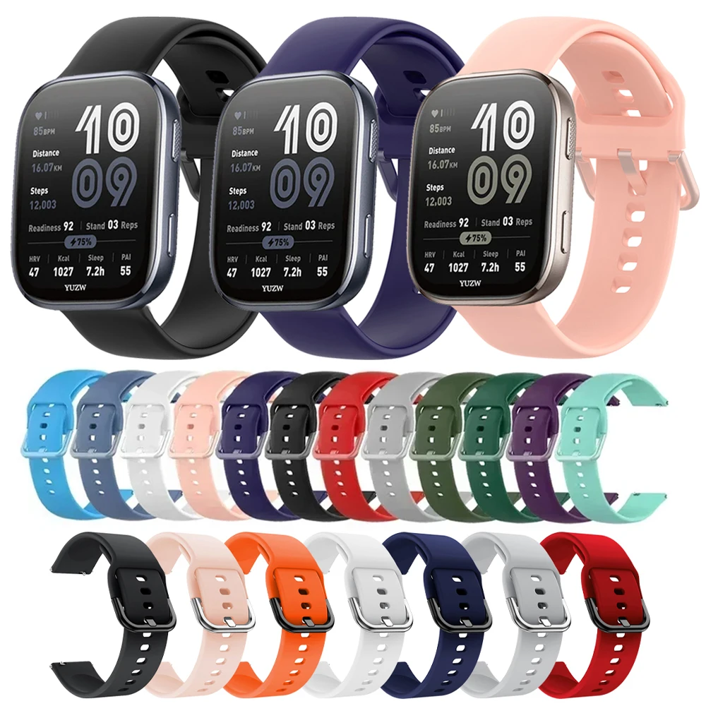 Para Amazfit Bip 6 5 UNITY/Bip 3 Pro/S Lite/U Pro/GTR 42mm Correa 20 22mm Correa de silicona para Amazfit GTS 4 Mini/2 2E 3 Correa de muñeca - imagen 2