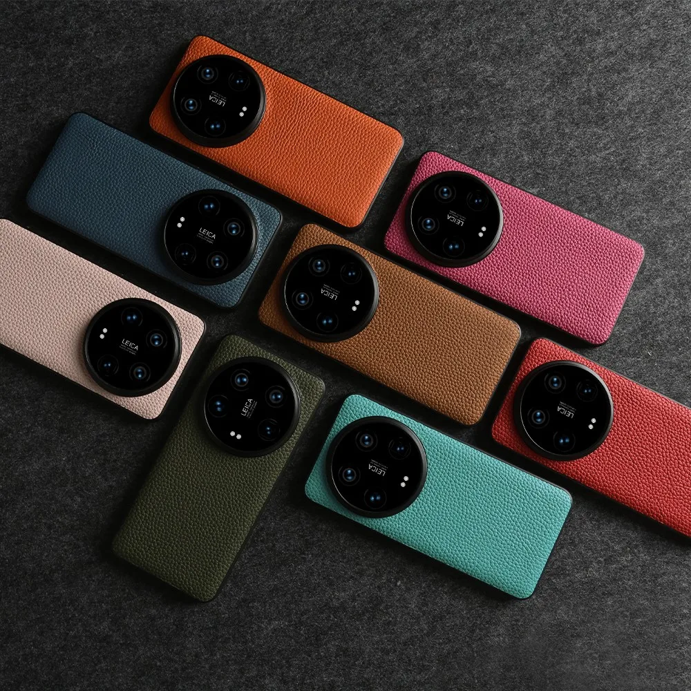 NZN Funda de cuero genuino duradera para Xiaomi 15 Ultra funda completa envuelta patrón de Litchi Mi 13T 12Pro 12X 12TPro 14 fundas de teléfono - imagen 3