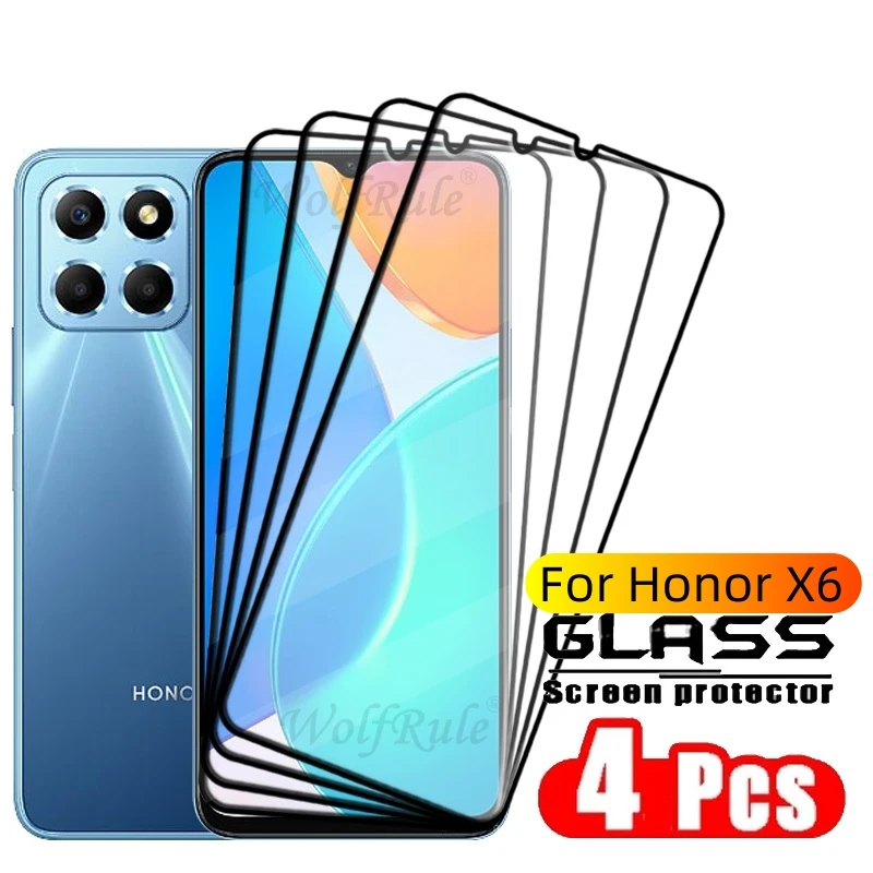 4 Uds para Huawei Honor X6 vidrio Honor X6 vidrio templado 9H Protector de teléfono cubierta completa pegamento 9H HD Protector de pantalla Honor X6 X 6