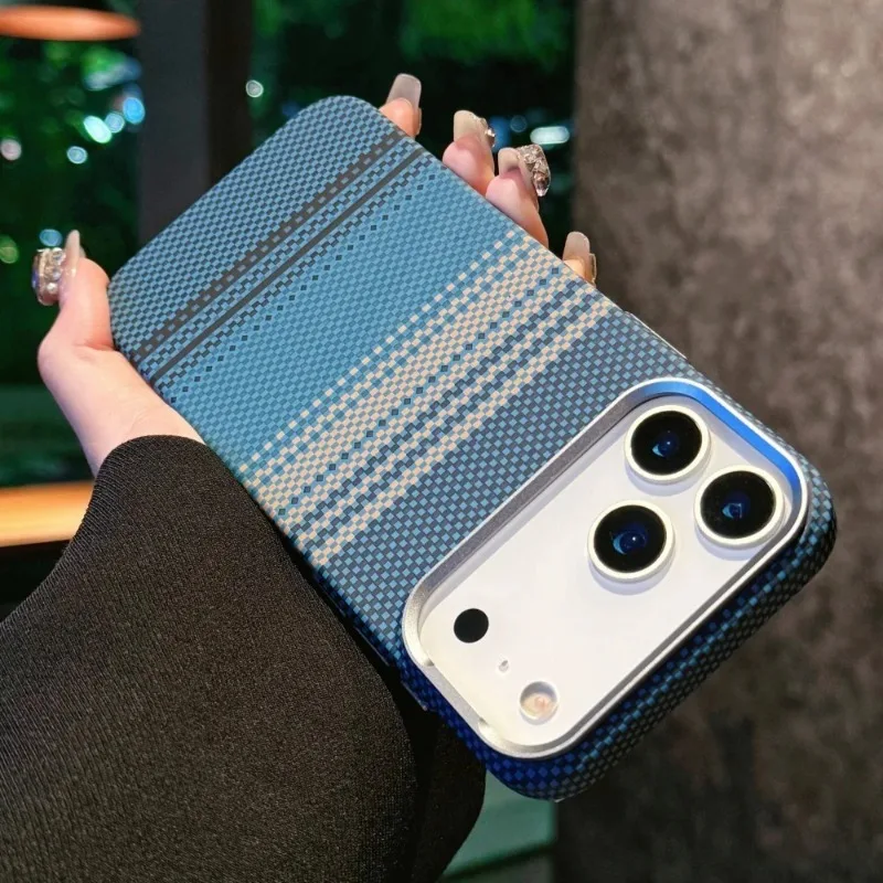 Para iPhone Air, 16 17 Pro Max Funda ELVEV Moda Patrón de Fibra de Carbono Cubierta Dura del Teléfono de Succión de PC - imagen 2