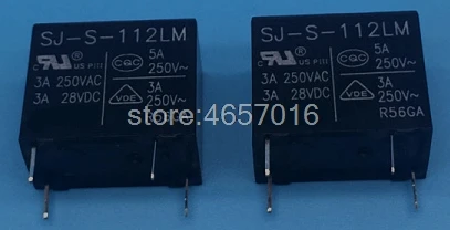 10 Uds SJ-S-112LM voltaje de bobina de relé 12VDC un grupo de 4 patas normalmente abierto 3A250VAC
