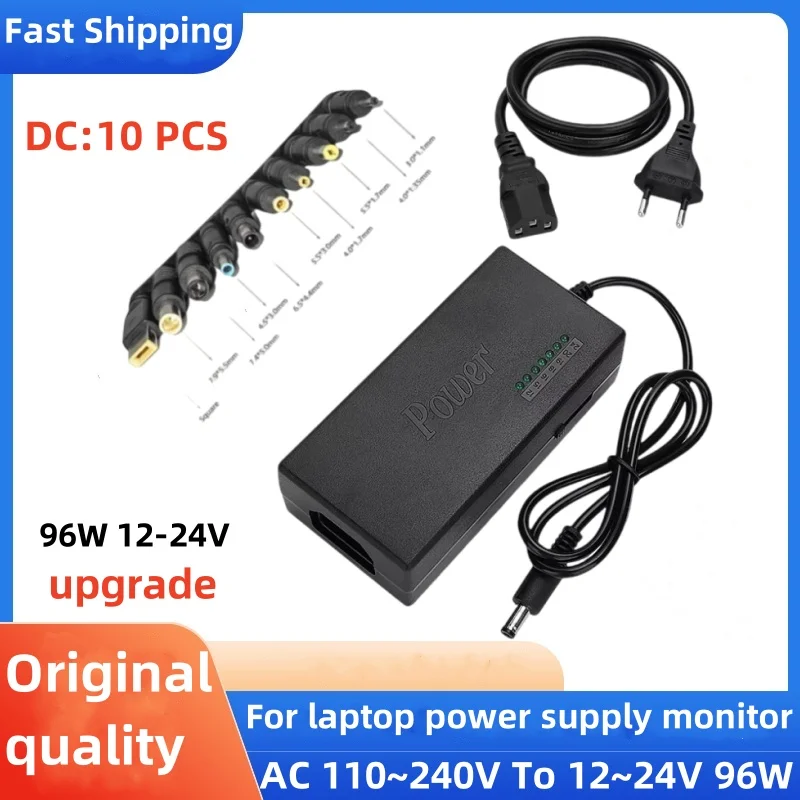 Adaptador de corriente alterna portátil Universal para ordenador portátil, 96W, 12V, 15V, 16V, 19V, 4,5a, 20V, 24V, cargador para Lenovo, Dell, Hp, Asus, Acer, Samsung, Sony