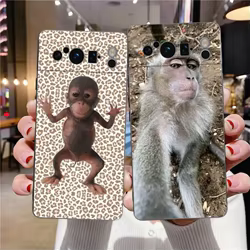 Funda de teléfono de lujo para Google Pixel 10 9 8 9A 8A 7 7A 6 Pro XL 6A 5G, funda trasera suave de TPU negra, mono divertido y bonito