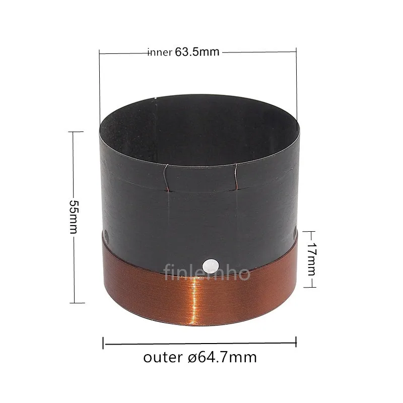 Bobina de voz de altavoz Woofer de 63,5mm, piezas de reparación de bajos de 6 ohmios con cable de cobre, aluminio negro anterior - imagen 3