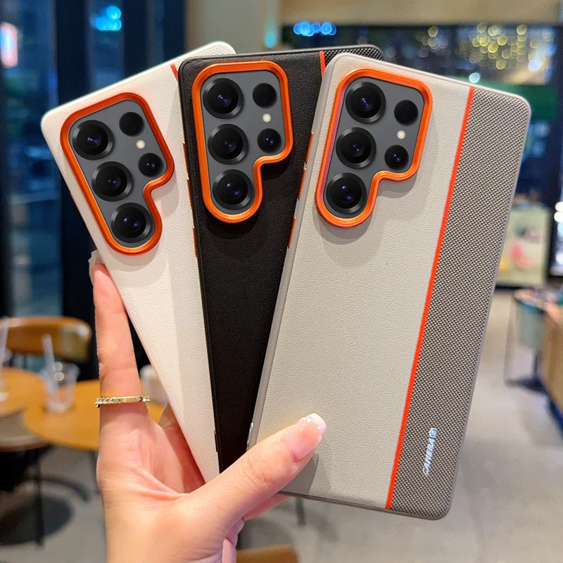 Para Samsung Galaxy S25 S24 Ultra Plus funda de moda de cuero PU funda protectora trasera para Samsung S25 borde carcasa de teléfono - imagen 2