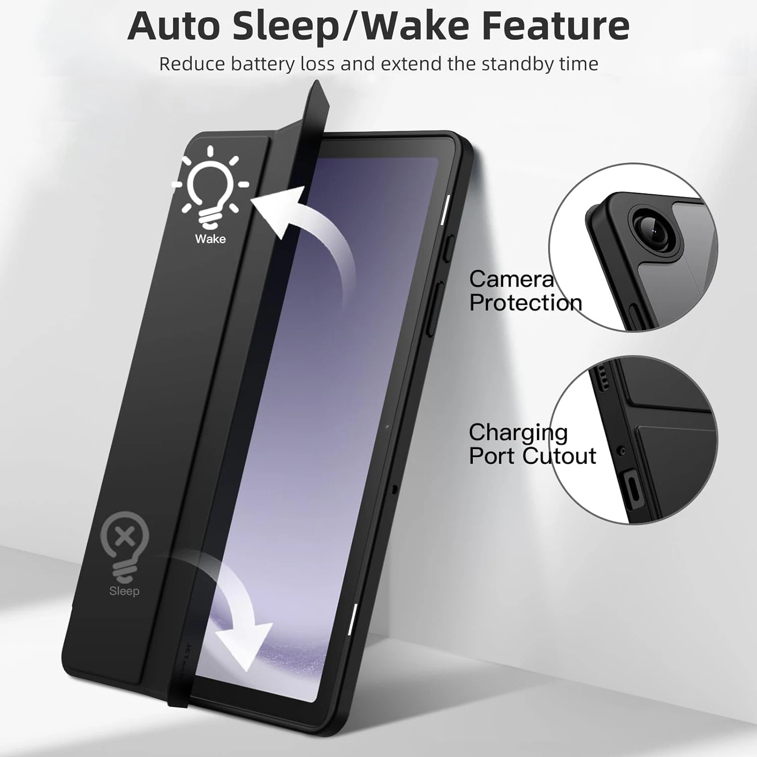 Funda con tapa para tableta Samsung Galaxy Tab A9 Plus 2023 11 ''A9 + SM-X210 X215 X216B, Funda trasera acylic con portalápices - imagen 2