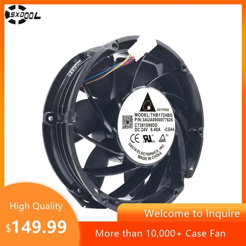 Nuevo ventilador Original para Delta THB1724BG 172mm: 24V, 8.4A, alto flujo de aire, refrigeración del inversor para ventilador inversor ABB ACS880 R9