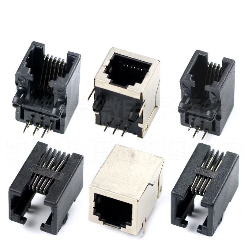 10 Uds RJ11 Toma Teléfono Pin Curvo 95001 4P4C 6P6C 6P4C 8P8C Conector Hembra PCB - Vista principal del producto