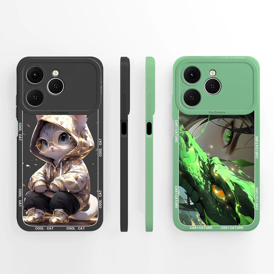 Para Tecno Spark 40 Pro Plus 40C Funda de teléfono con estampado Floral carcasa de cobertura completa para Tecno Spark40 Funda de silicona líquida suave y lisa - imagen 5