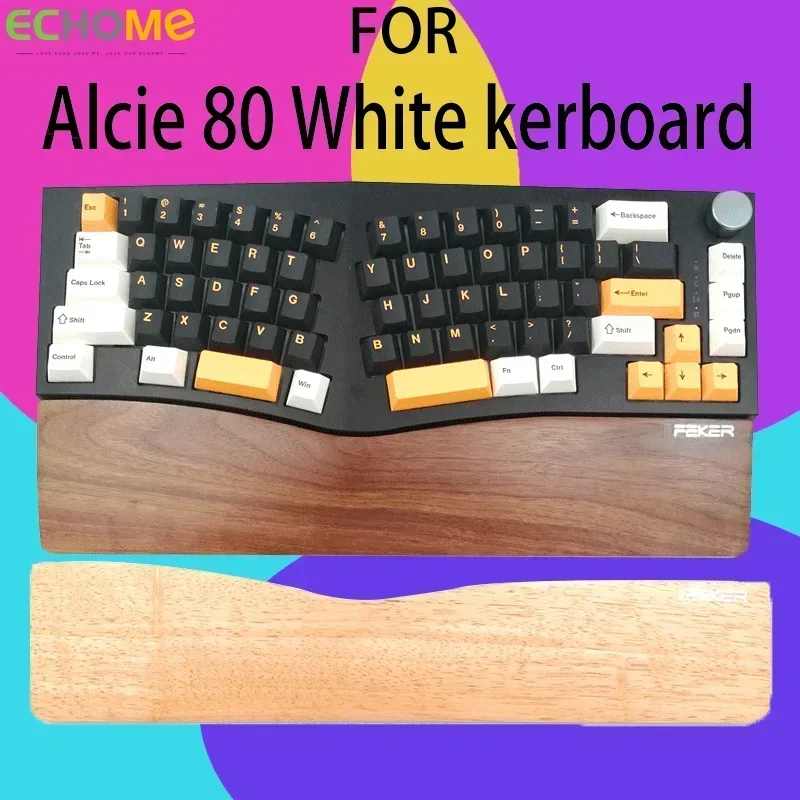Reposamanos Alice 80 de nogal, reposamuñecas de madera personalizado, ergonómico, 80% teclas, teclado mecánico Alice, reposamanos, decoración para juegos - imagen 3